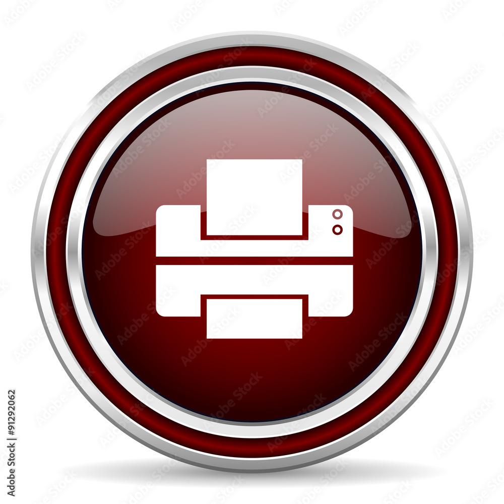 printer red glossy web icon printer red glossy web icon