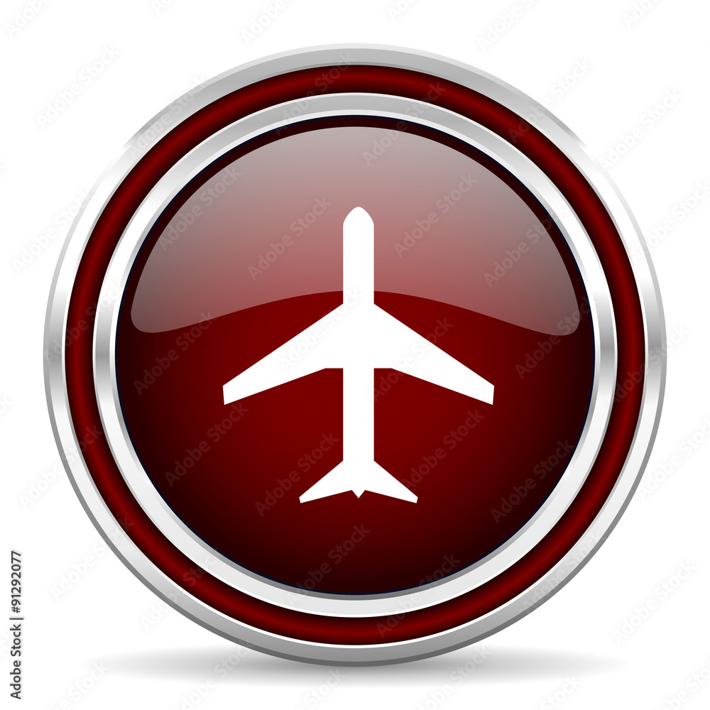 plane red glossy web icon plane red glossy web icon
