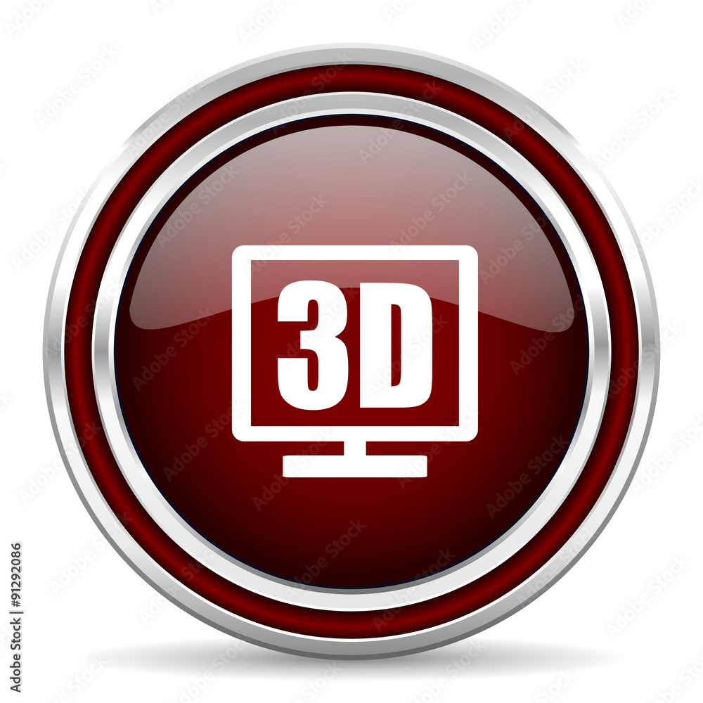 3d display red glossy web icon 3d display red glossy web icon