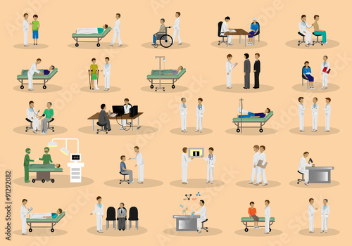 Medical Staff And Patients Different Situations Set 
