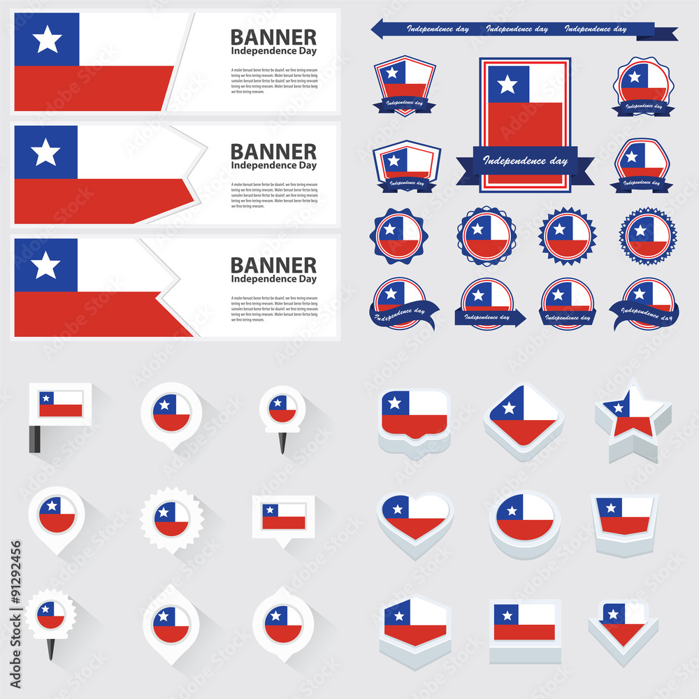 chile independence day, infographic, and label Set. chile independence day, infographic, and label Set.