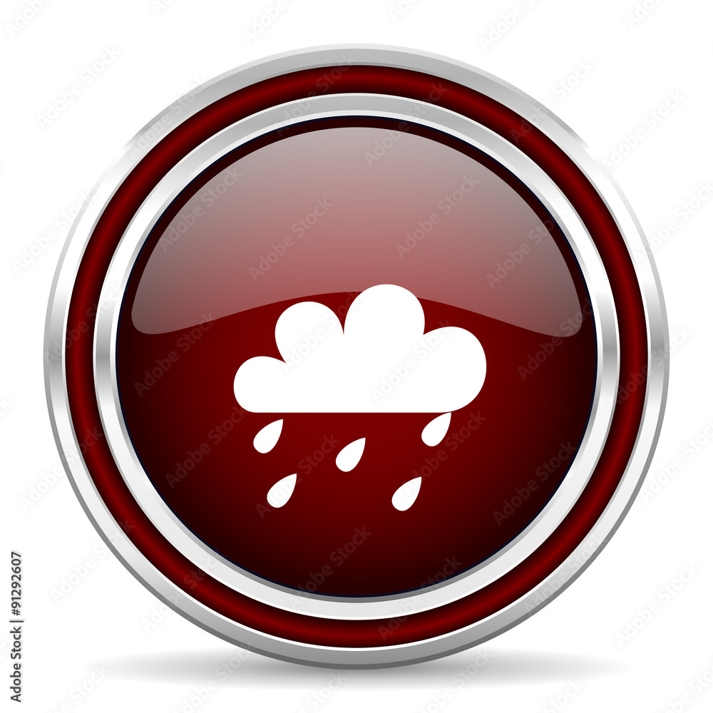 rain red glossy web icon