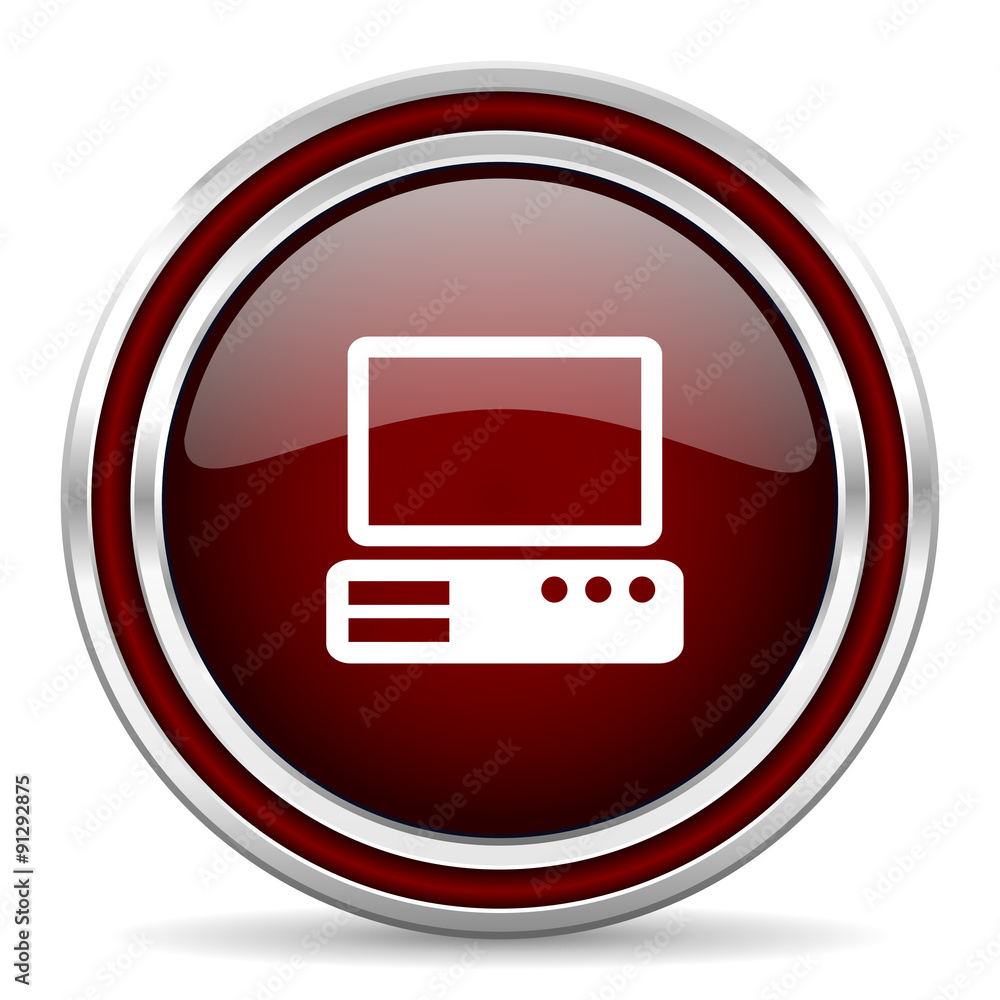 computer red glossy web icon computer red glossy web icon