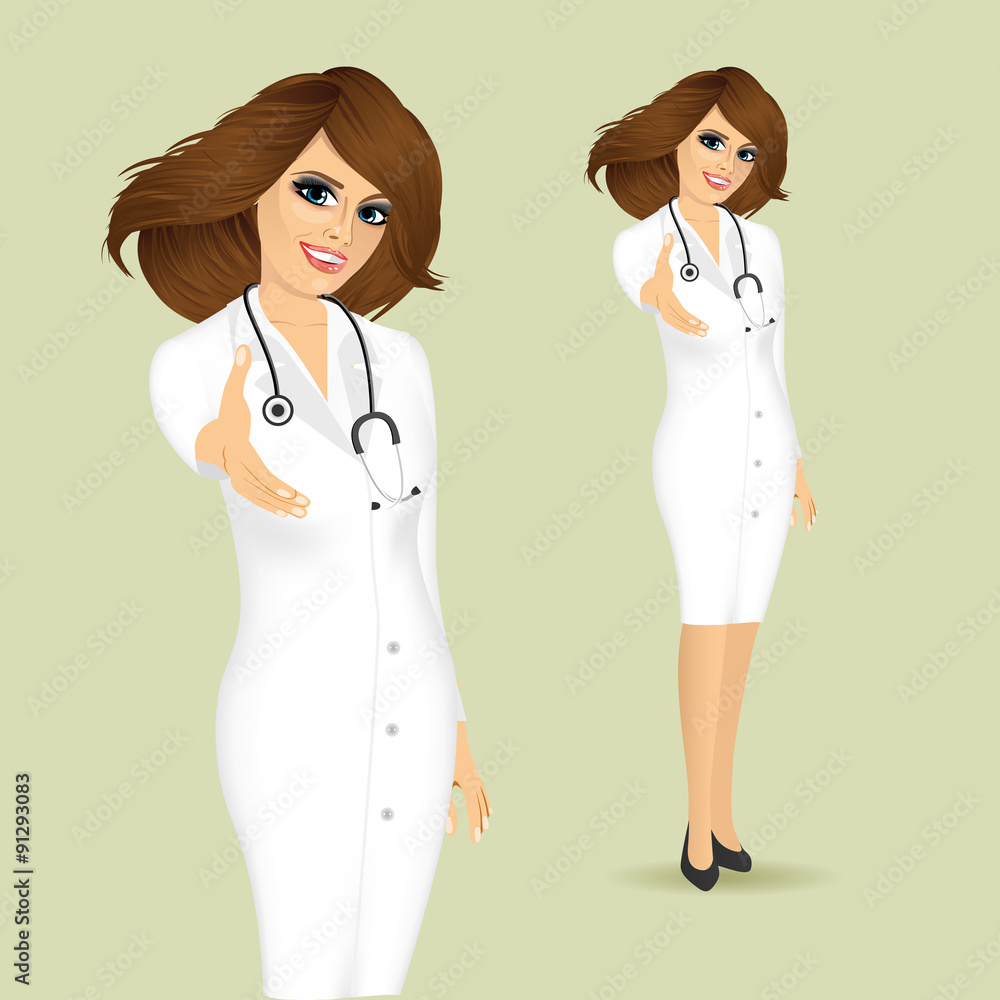 Fototapeta premium doctor giving her hand for a handshake 