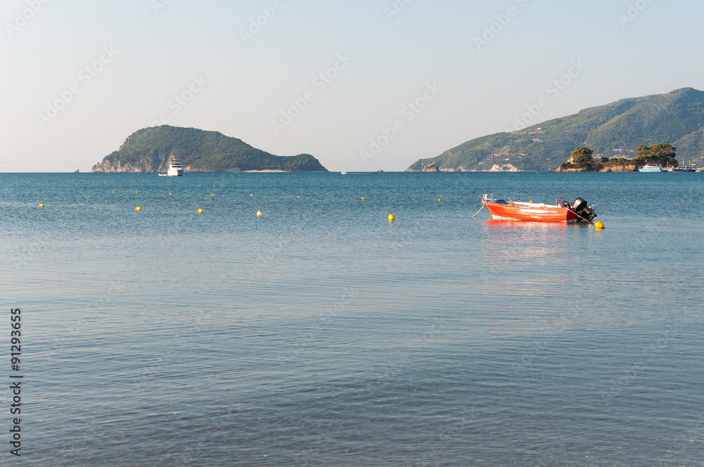 Obraz premium Lifeboat in the Laganas Bay, Zakynthos Island