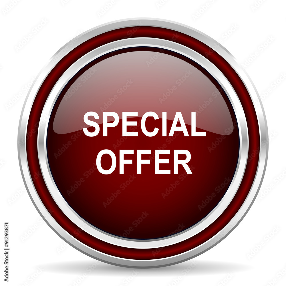 special offer red glossy web icon