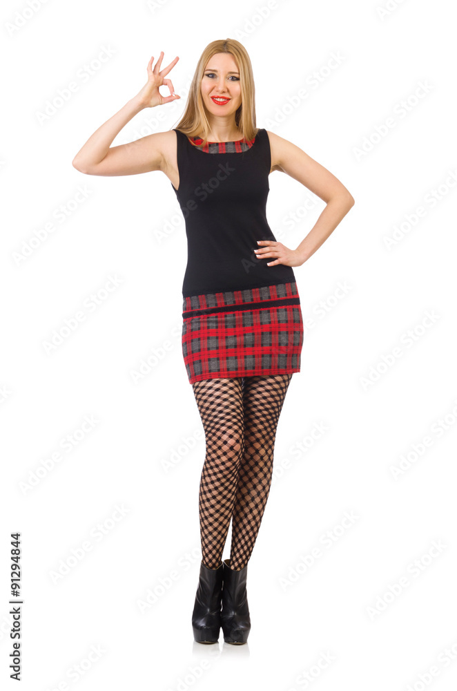 Fototapeta premium Pretty young woman isolated on white