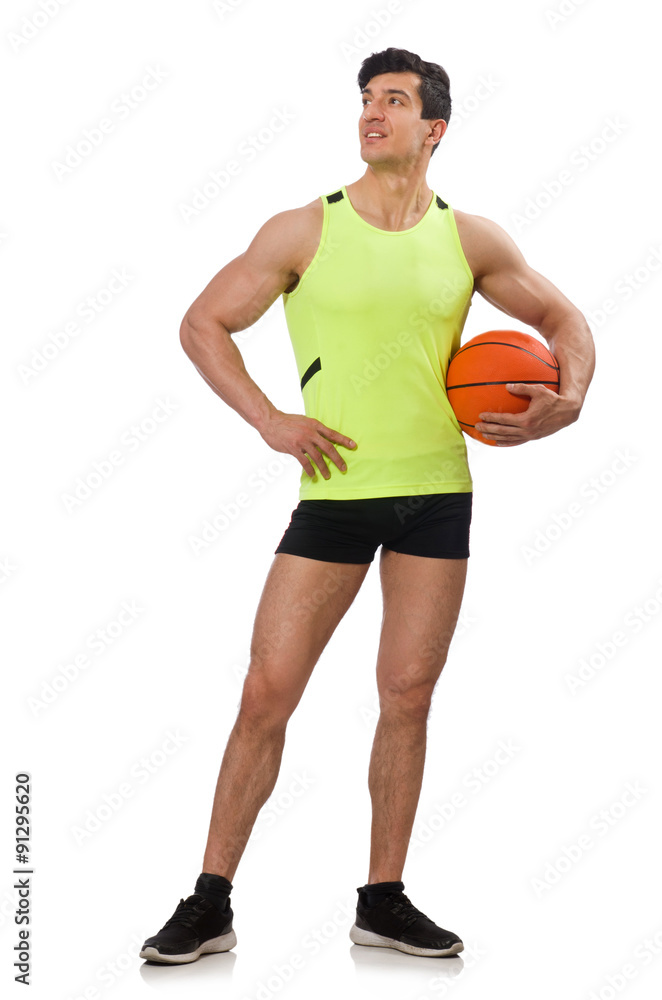 Young basketball player isolated on white Young basketball player isolated on white