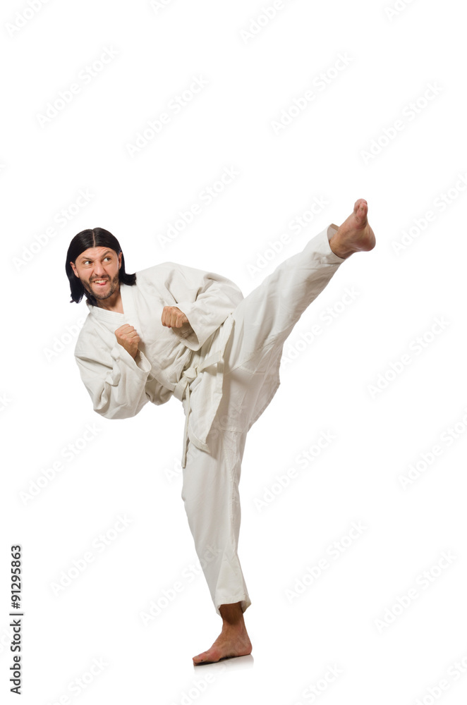 Karate fighter isolated on white Karate fighter isolated on white