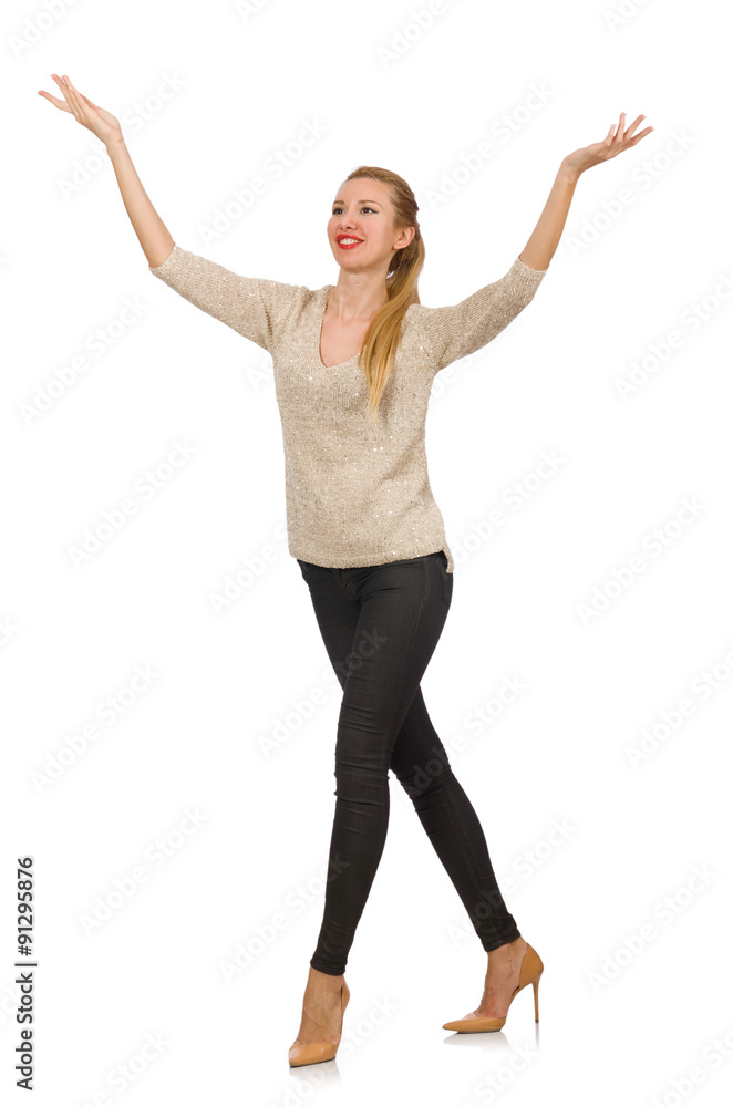 Young slim woman isolated on white Young slim woman isolated on white