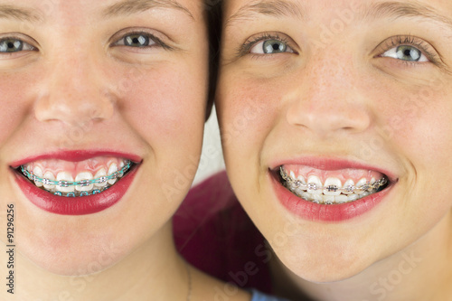 Close up of Two Young Girls Faces