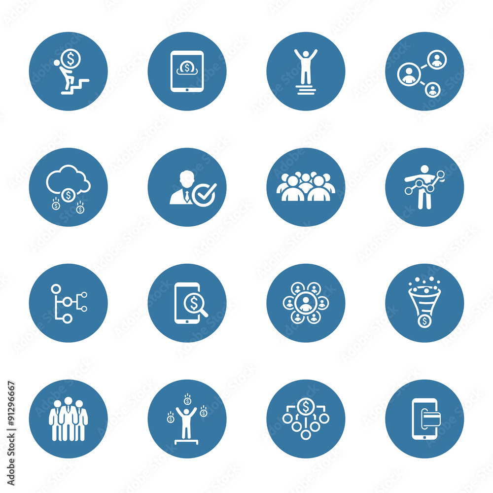 Flat Design Business Icons Set. Flat Design Business Icons Set.