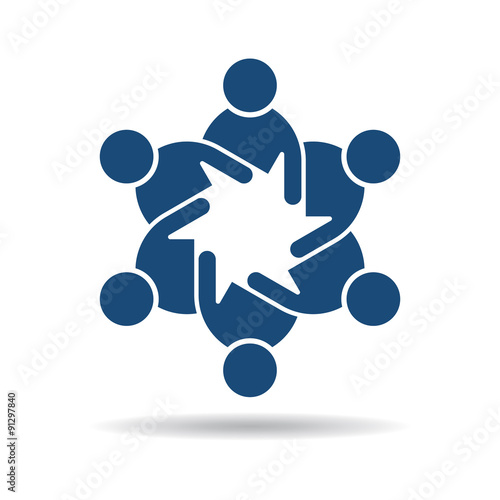 People flat logo. Team of friends