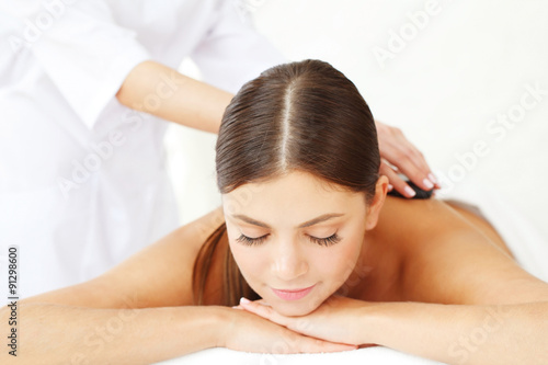 Spa hot stone massage