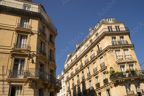 ancient stone building in Paris, France 