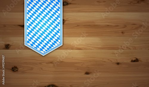 Oktoberfest background (Bavarian flag on the boards)