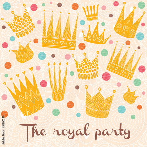 Princess crown.Vector set.