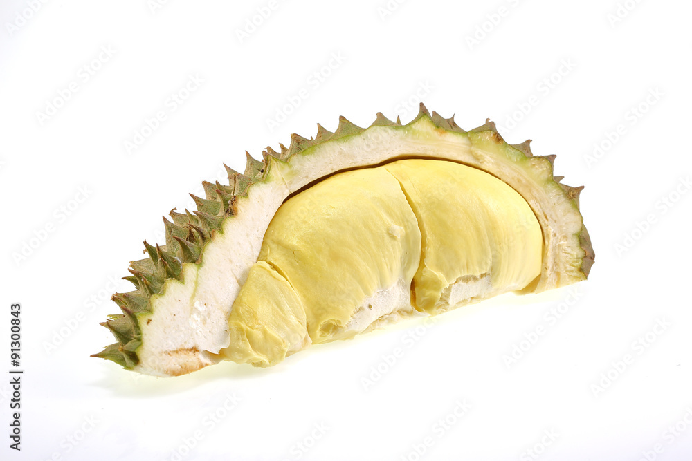Fototapeta premium Thai Durian, tropical fruit, on white background