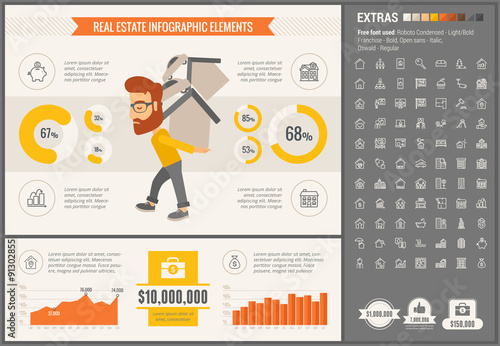 Real Estate flat design Infographic Template