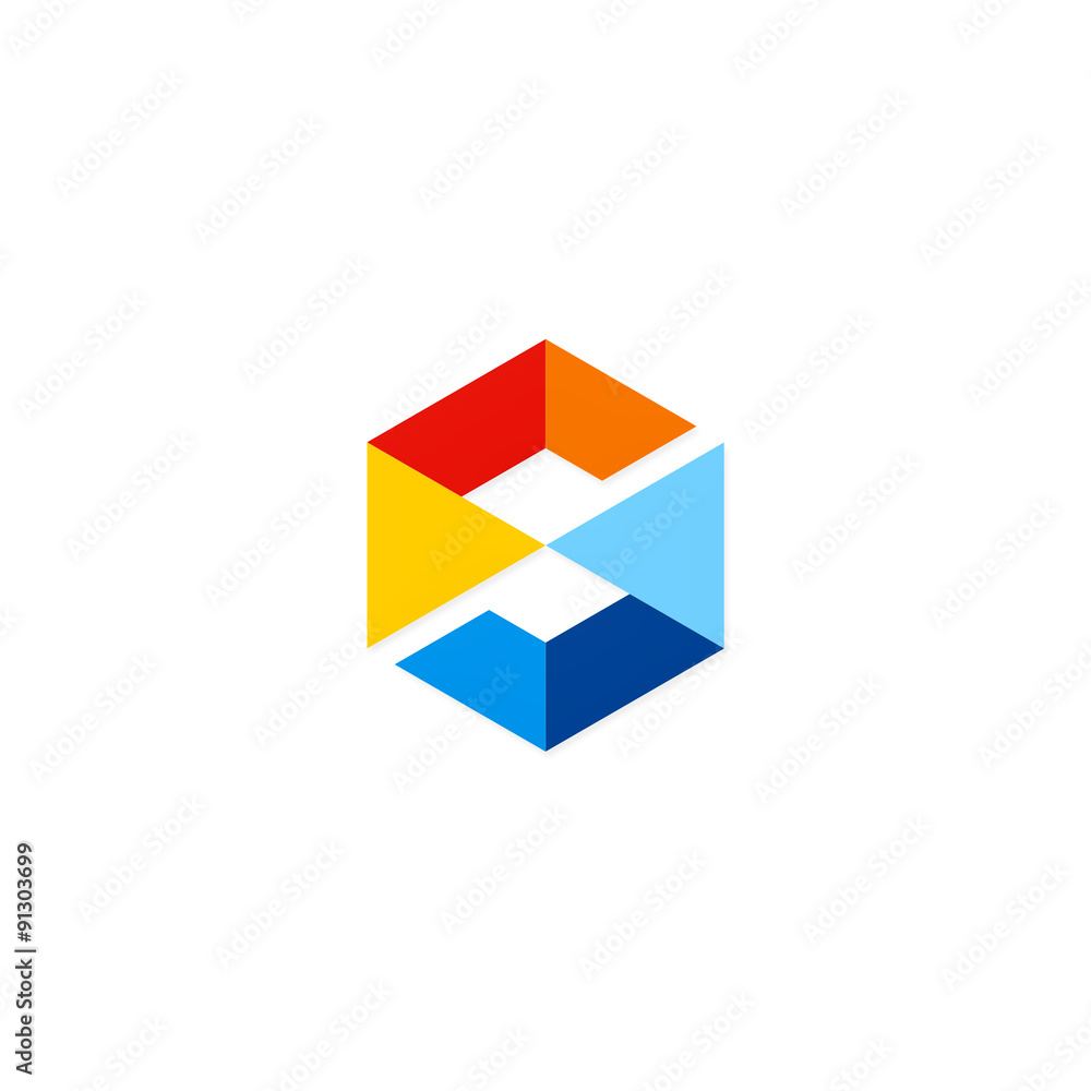 square letter S cube colored technology logo square letter S cube colored technology logo