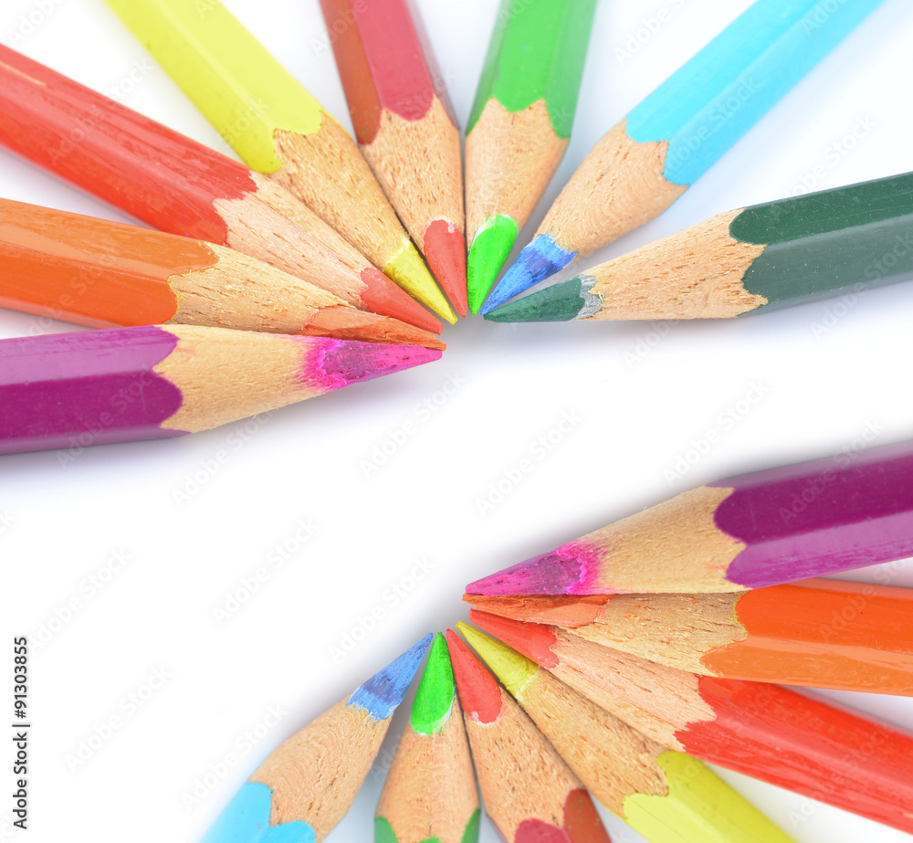 Colour pencils isolated on white background Colour pencils isolated on white background