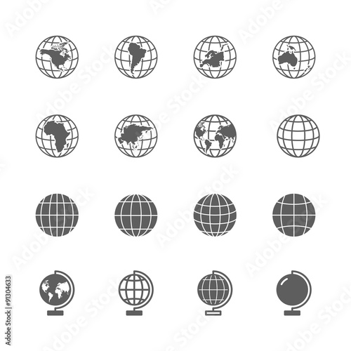 globe icons set