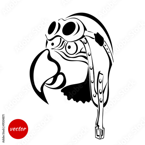 Eagle pilot glasses isolated on a white background. Vector illus