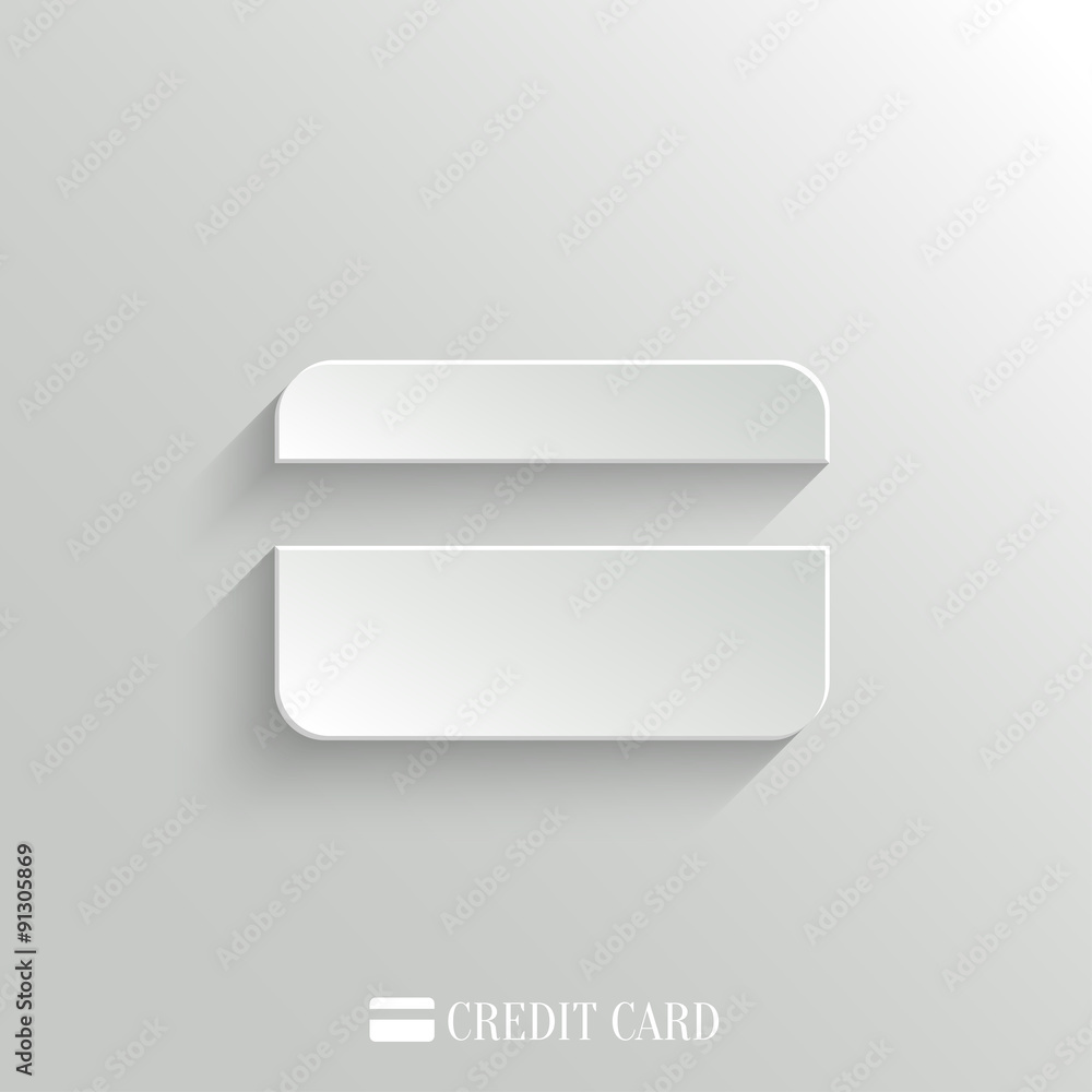 Credit card icon - vector white app button Credit card icon - vector white app button
