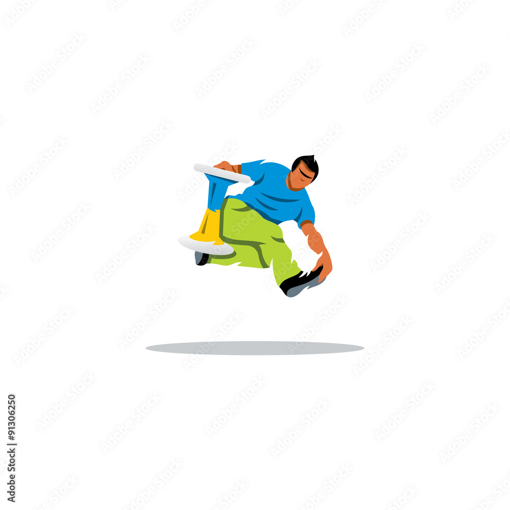 Obraz premium Hockern sport. Tricks with a chair. Vector Illustration.
