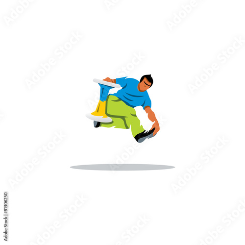 Hockern sport. Tricks with a chair. Vector Illustration.