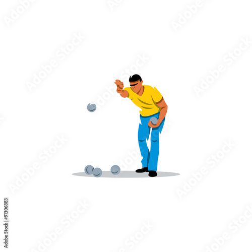 Petanque game sign. Vector Illustration.
