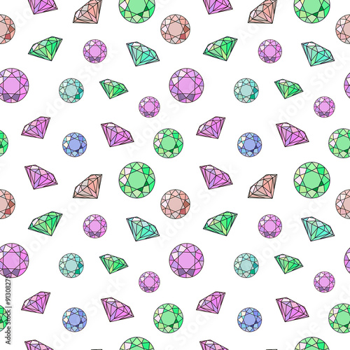 colored gemstone seamless pattern
