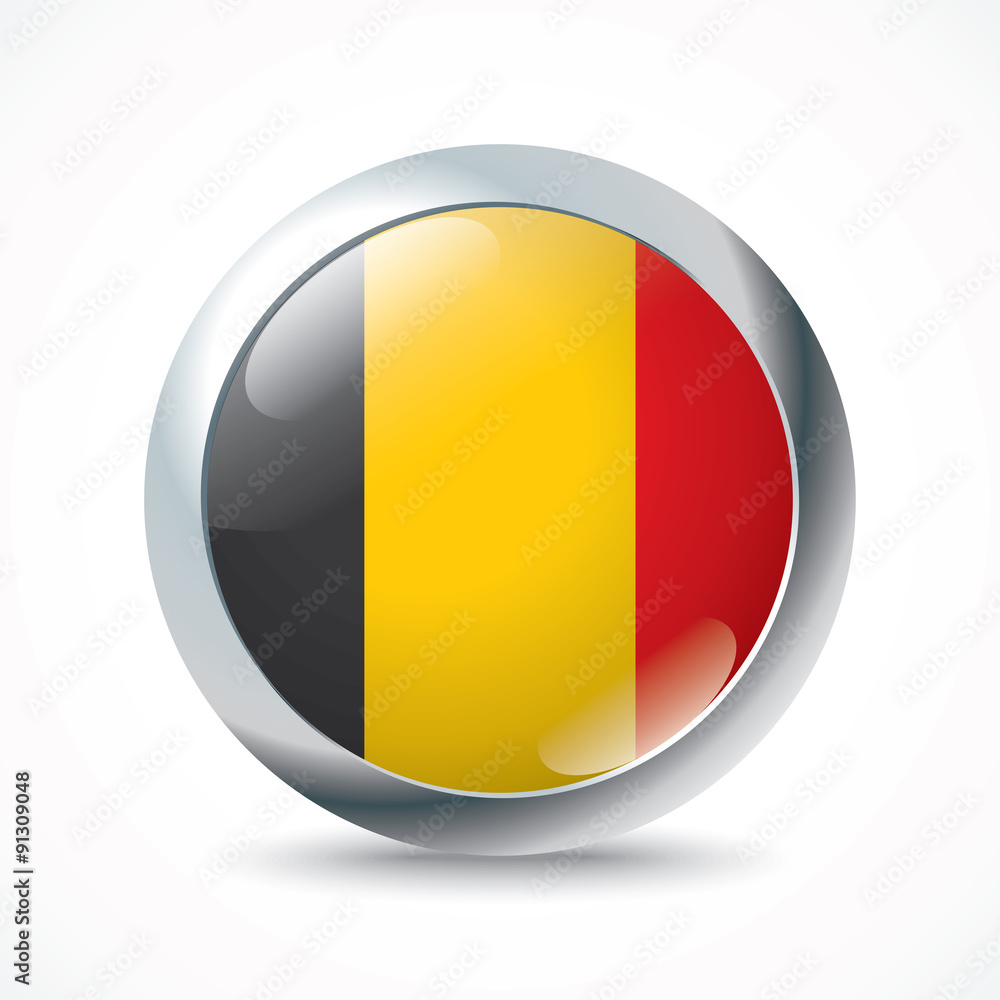 Fototapeta premium Belgium flag button