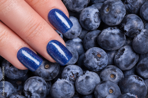 Blue nail polish.