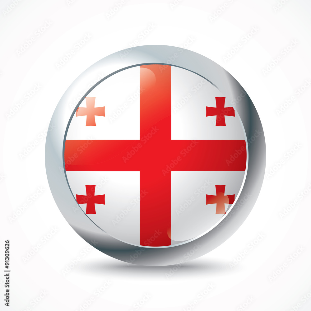 Obraz premium Georgia flag button