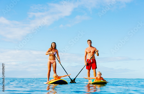 Fotografiet Family Fun, Stand Up Paddling