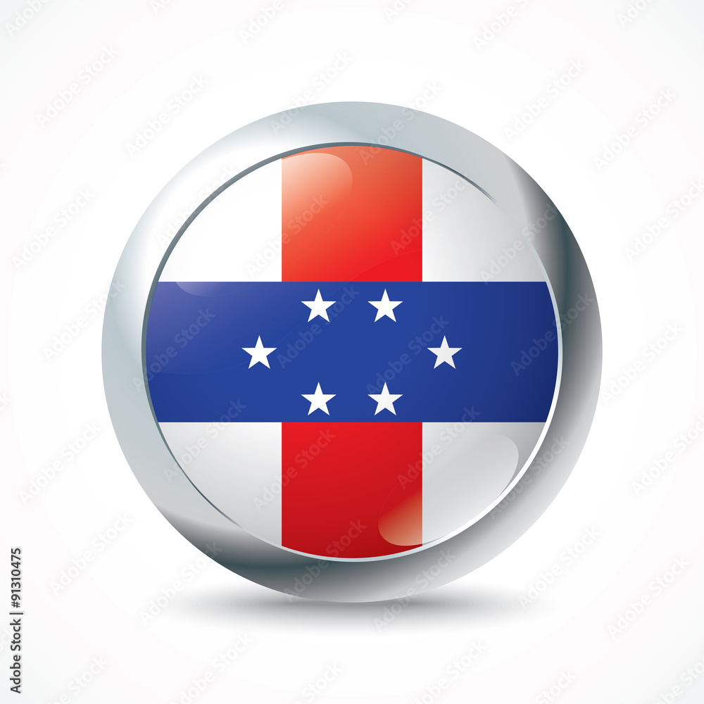 Netherlands Antilles flag button
