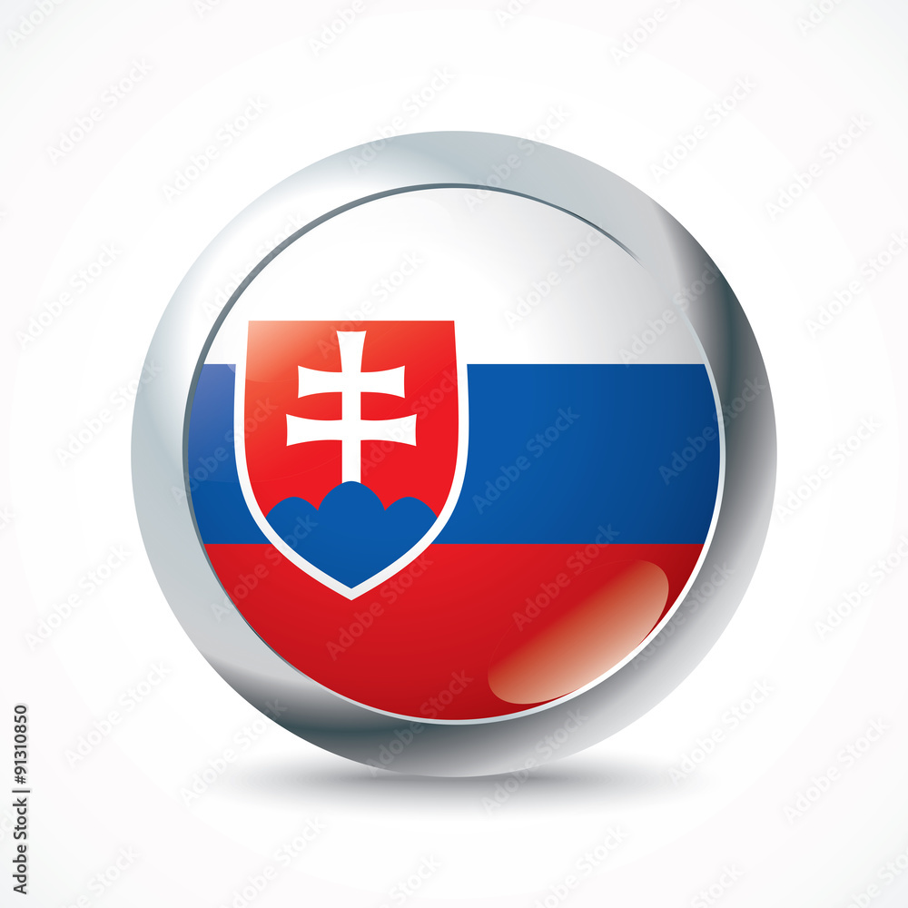 Obraz premium Slovakia flag button