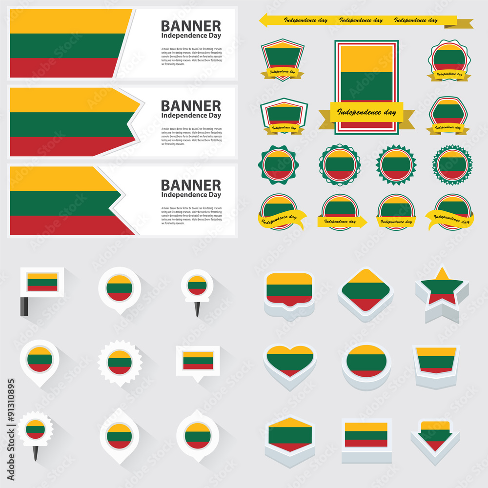 lithuania independence day, infographic, and label Set. lithuania independence day, infographic, and label Set.