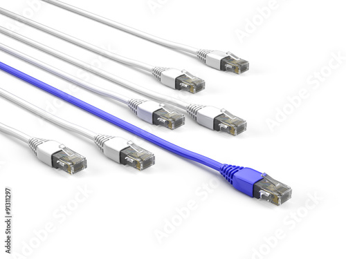 RJ45 Ethernet Cables on white background