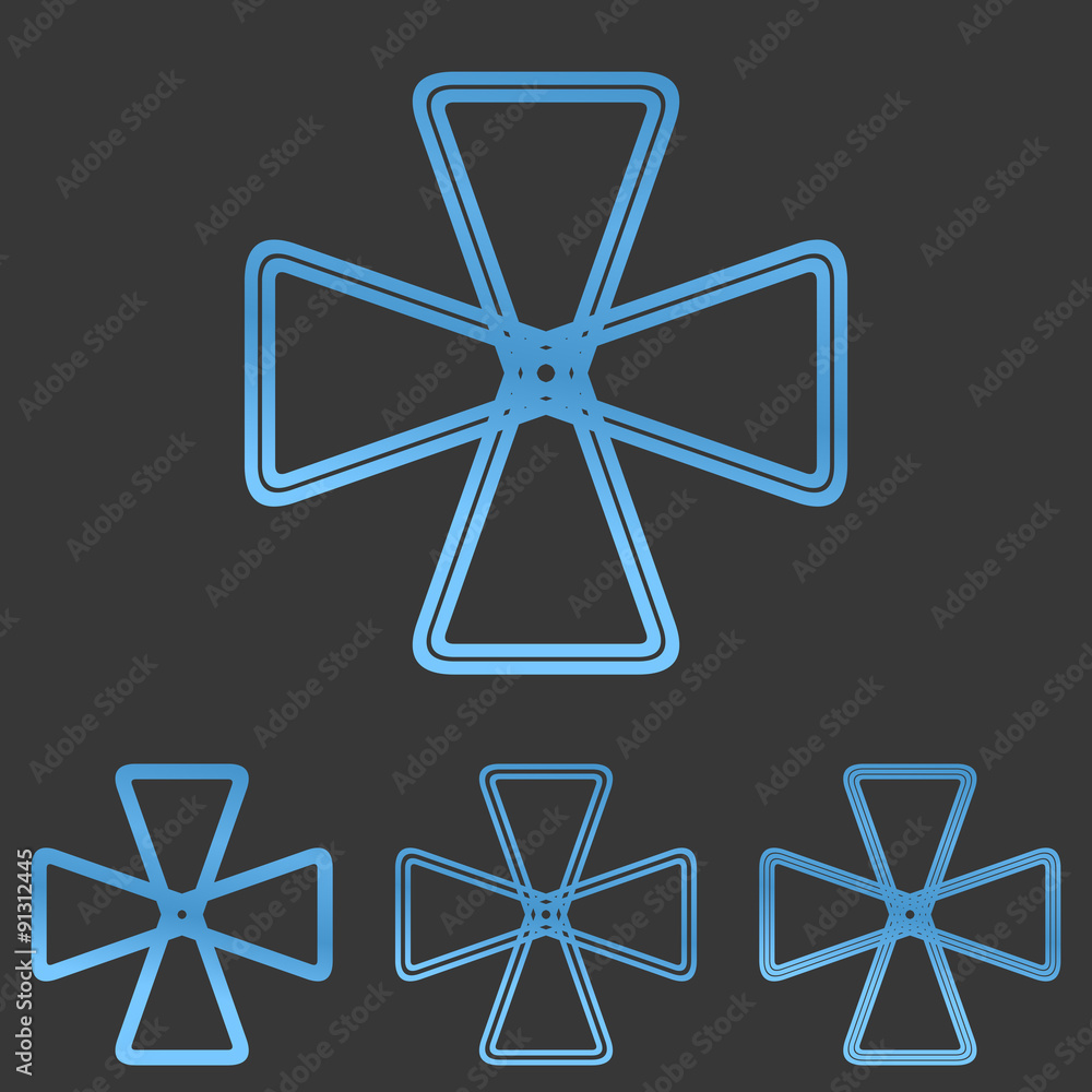 Blue line mechanics logo design set Blue line mechanics logo design set