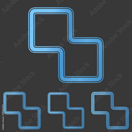 Blue line science logo design set