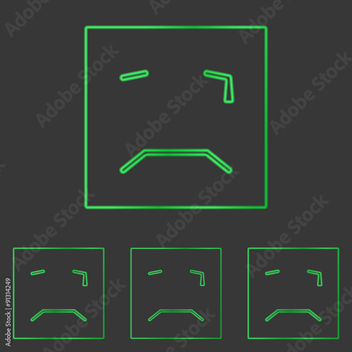 Green line cry logo design set