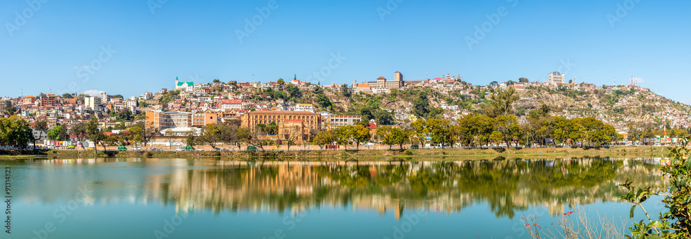 Panorama view at the Antananarivo from Anosy lake