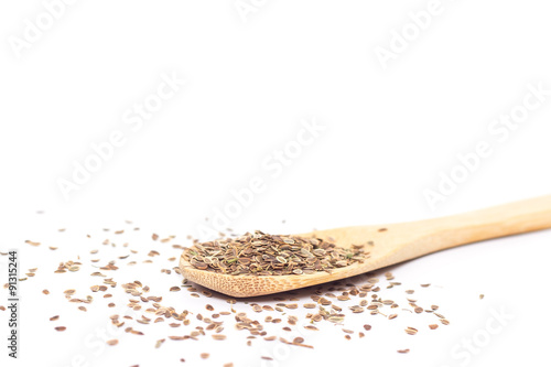 dried fennel seeds isolated on white background