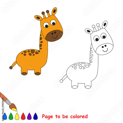 One cartoon giraffe to be colored. 