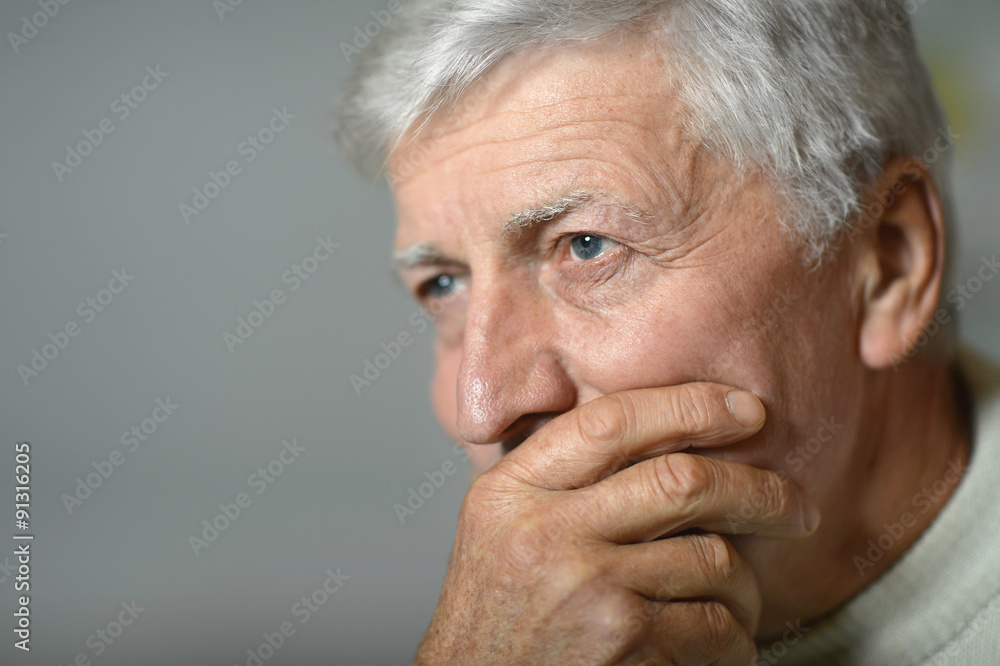 senior man thinking about something senior man thinking about something