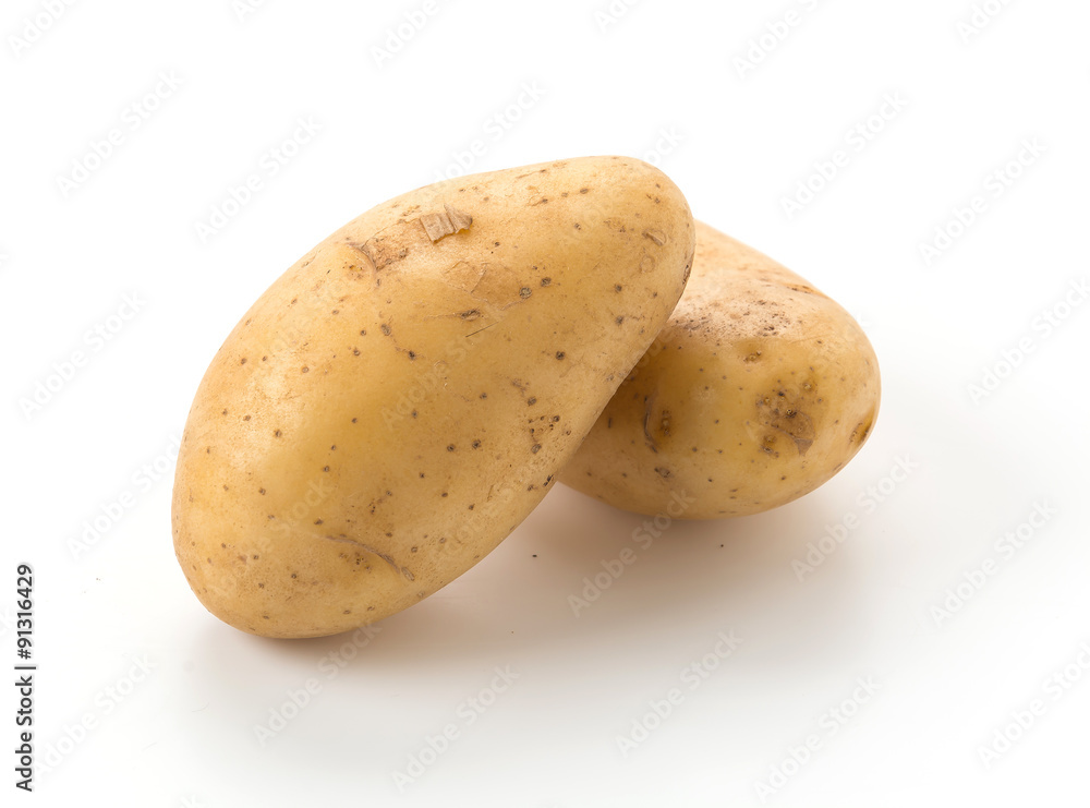 fresh potato on white background fresh potato on white background