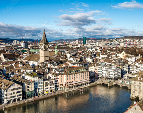 Panorama of Zurich, Switzerland.