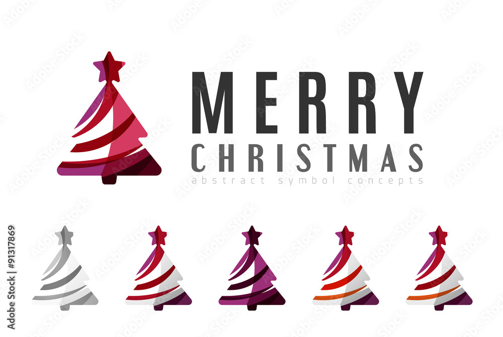 Set of abstract Christmas Tree Icons, business logo concepts Set of abstract Christmas Tree Icons, business logo concepts